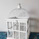 Vintage white cage for wood and metal decoration