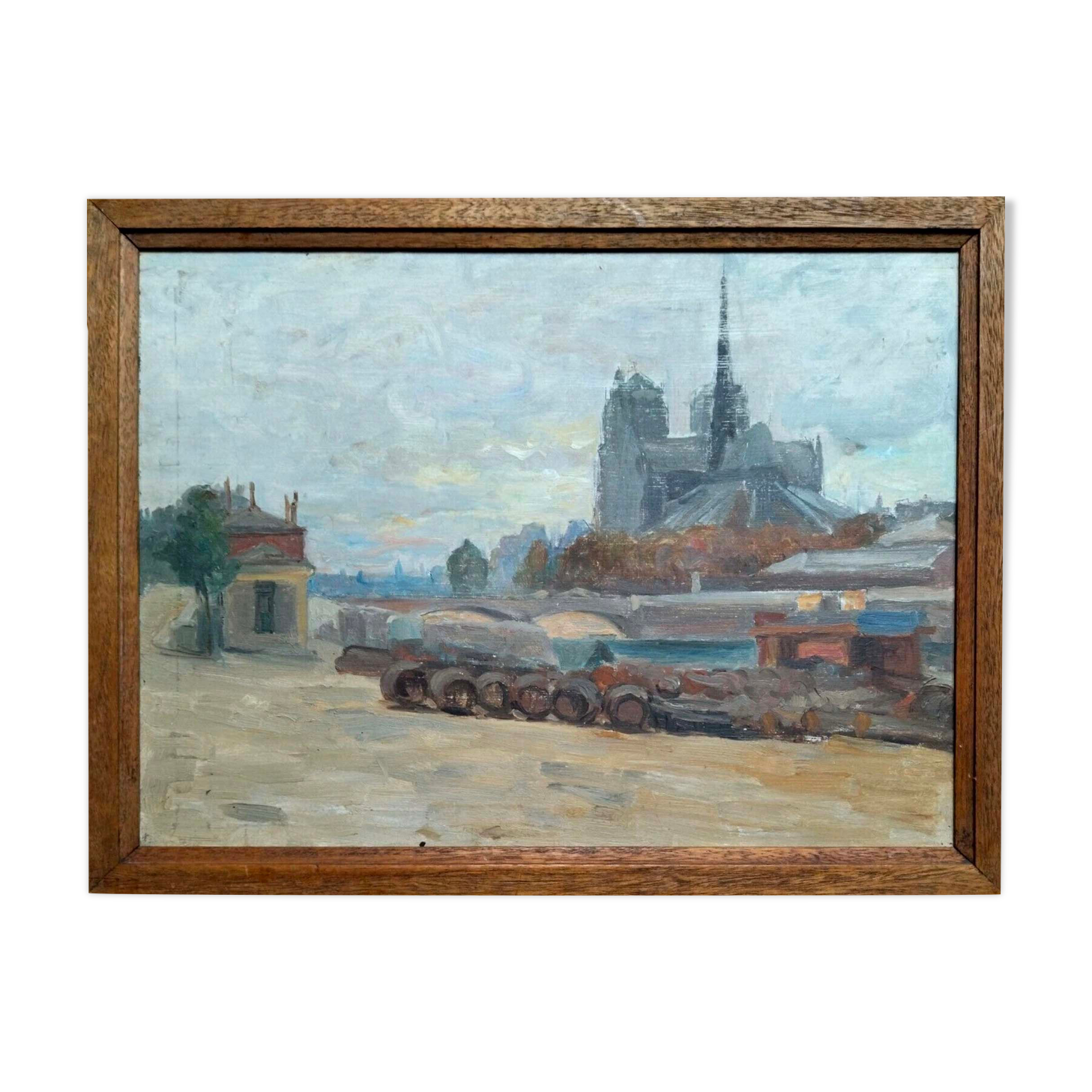 Painting of Notre Dame de Paris quai de la Tournelle