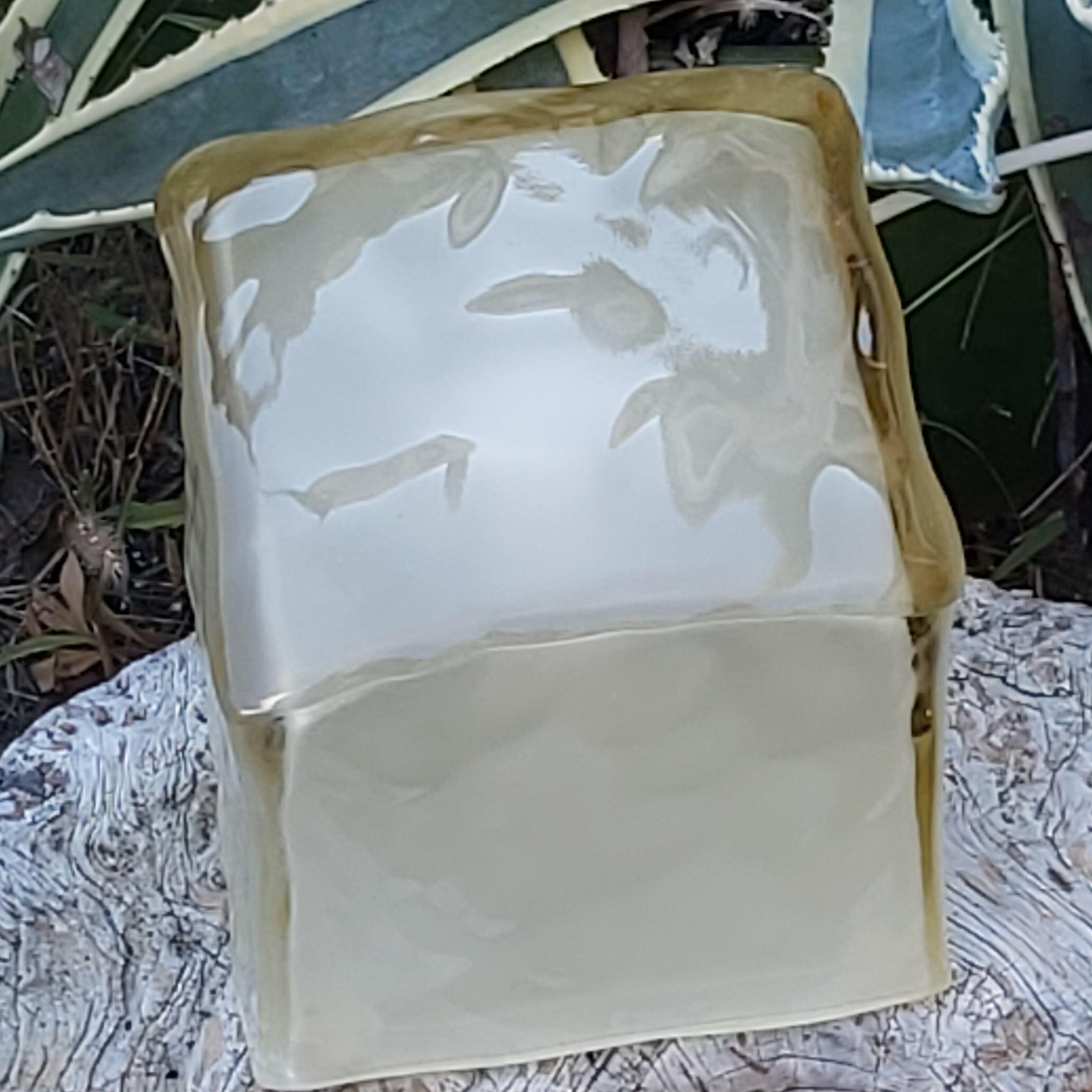 80s glass ice lamp