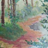 Oil on panel, Impressionist style landscape, 1936