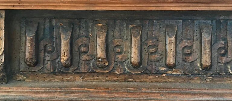 Antique Carved wooden chest with plant motif Renaissance period