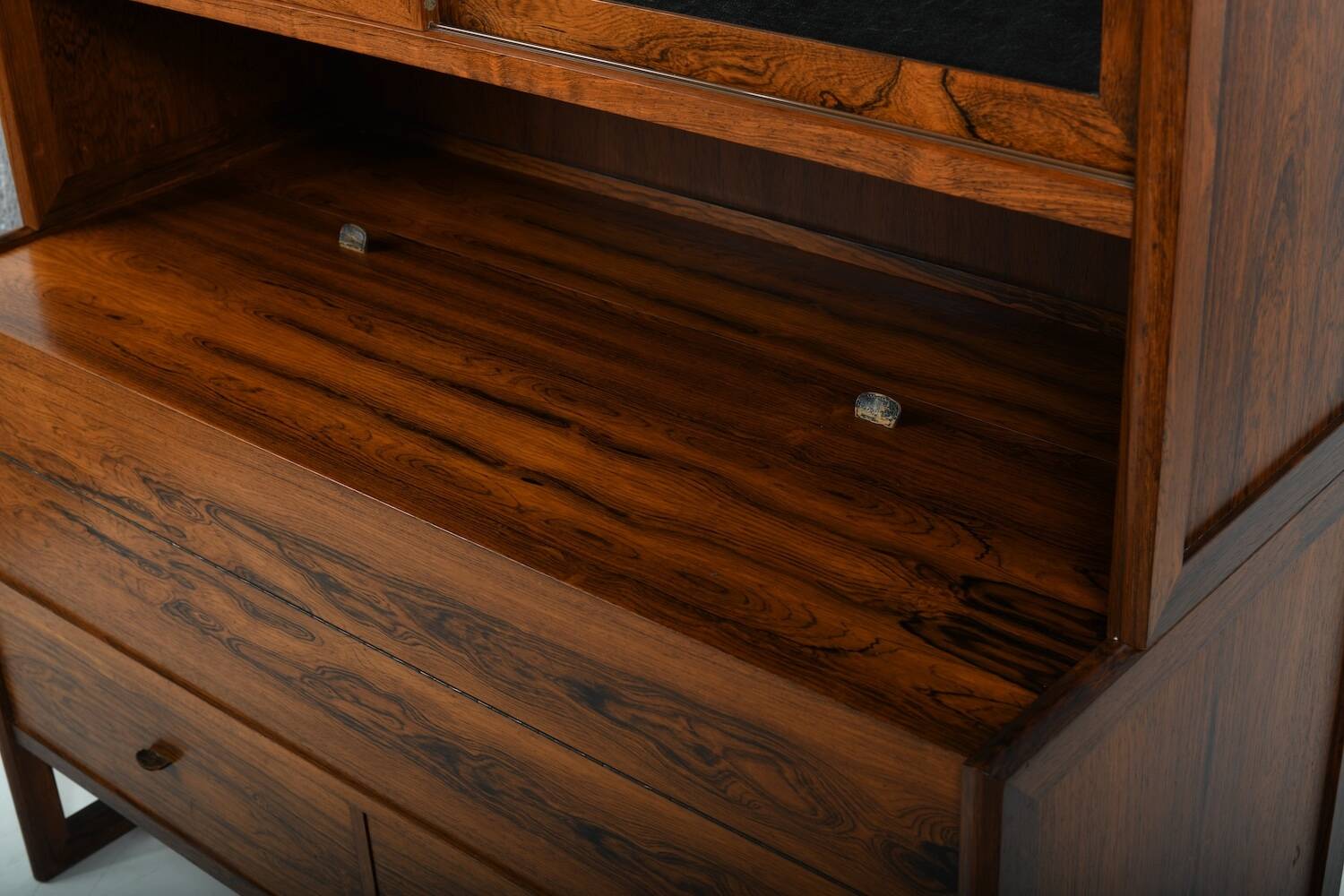 Rare Danish Bar Cabinet with Leather Parts 1960s