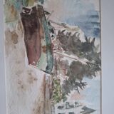 Small framed watercolor