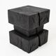 Ebonized solid wood sculptural stool / side table, Logniture