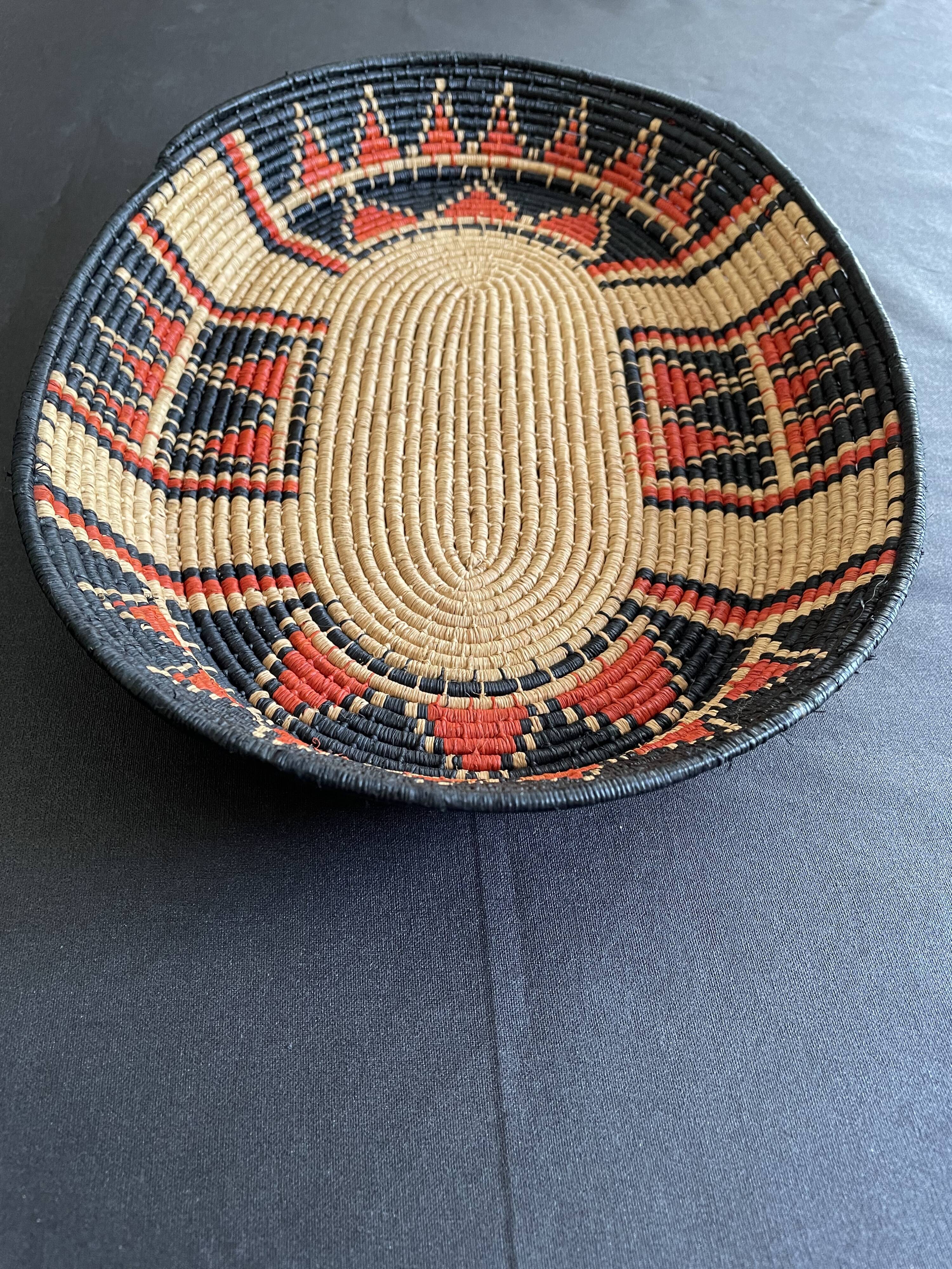 Woven ethnic basket, 60s