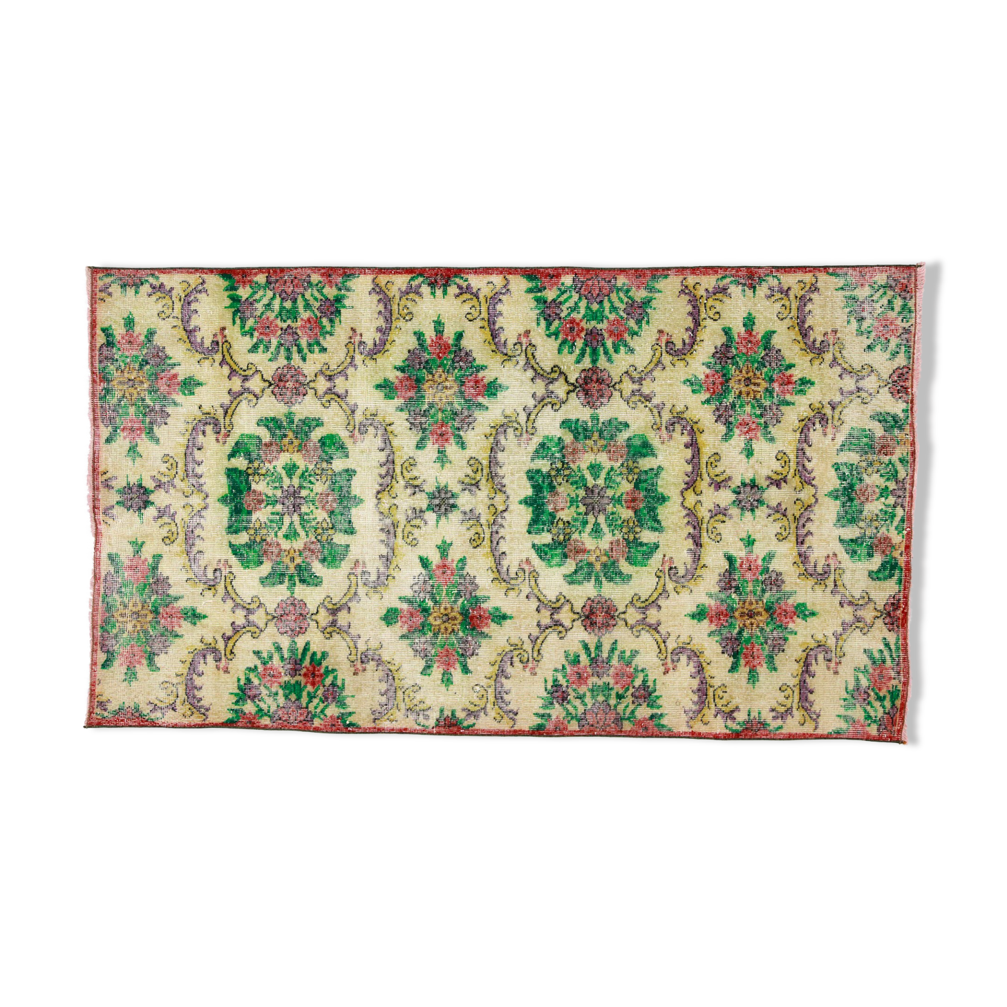 Anatolian handmade vintage rug 193 cm x 112 cm