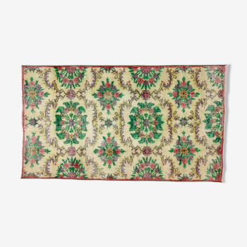 Anatolian handmade vintage rug 193 cm x 112 cm