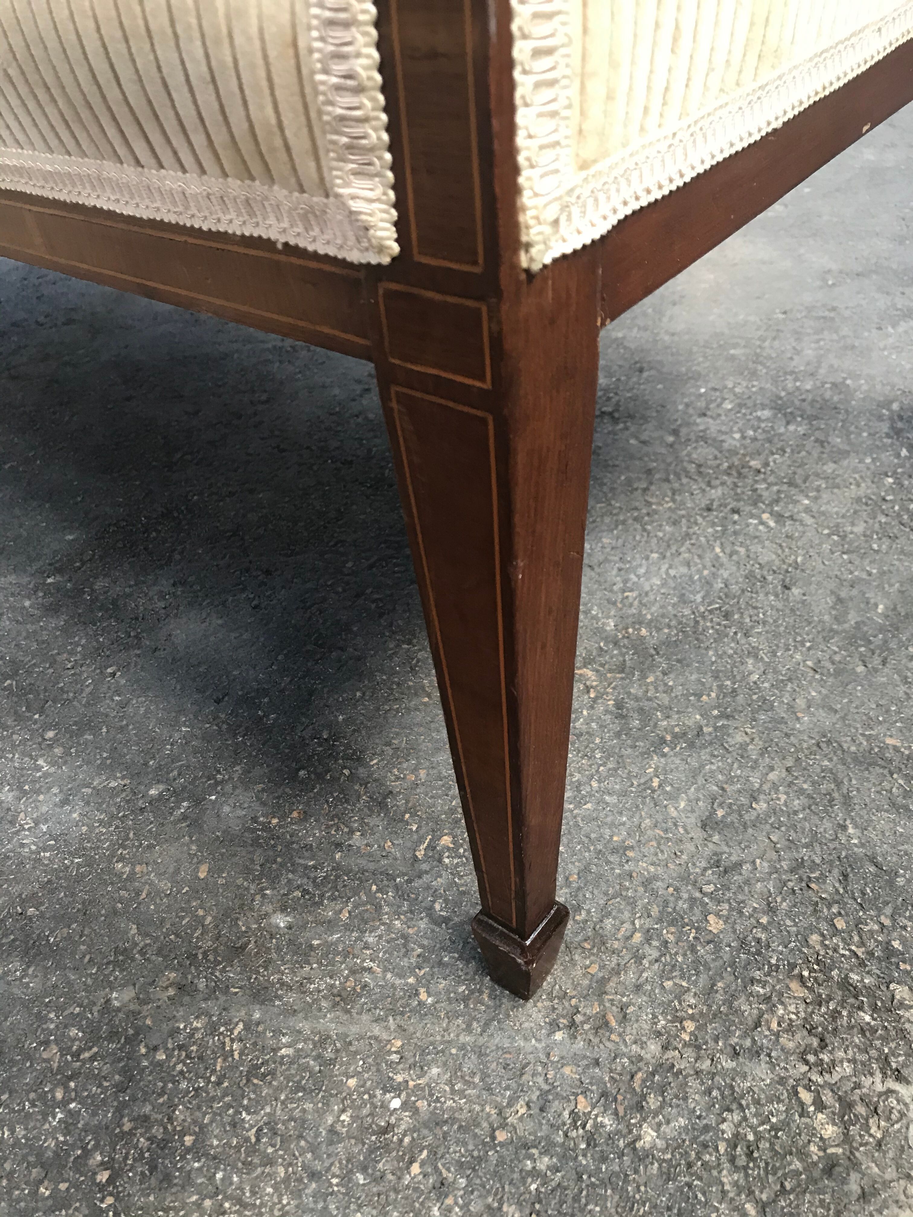 Art deco bench in mahogany