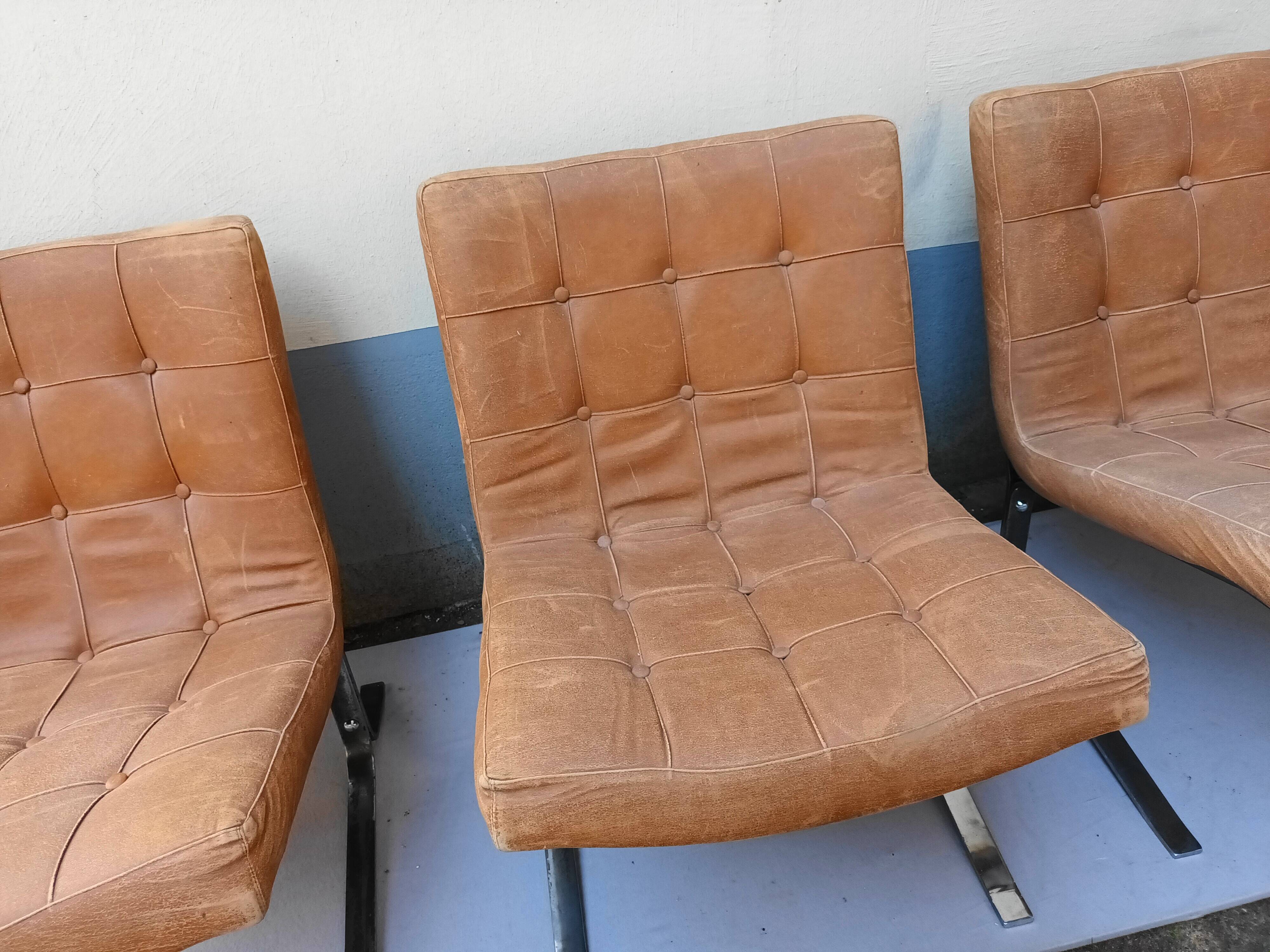 Three armchairs by Olivier Mourgue from the 50s/60s