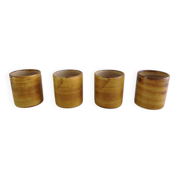 Lot de 4 tasses en céramique signé Peyron