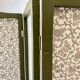 Antique 4-panel screen in pine, restored, "Grand Teint furniture" fabric.