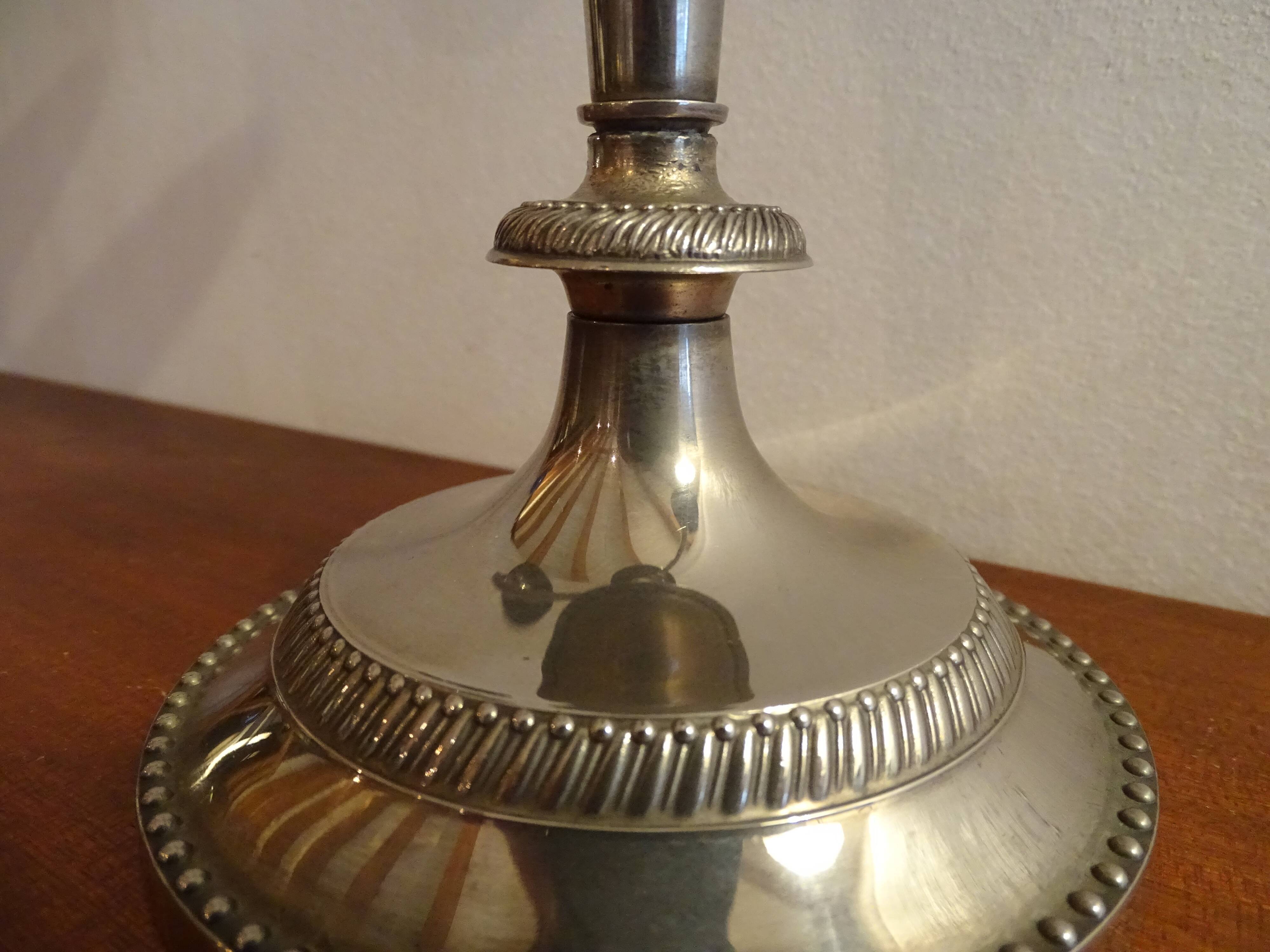 Chandelier 3 lights silver metal