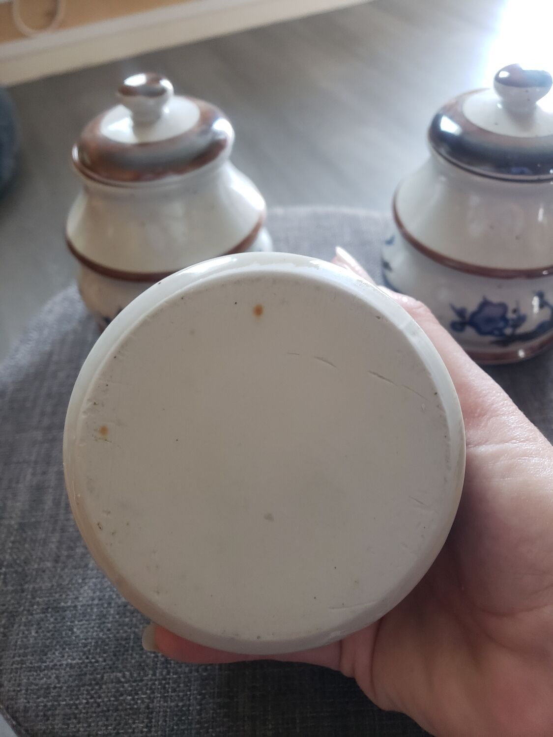 3 pots decor japonisant en gres