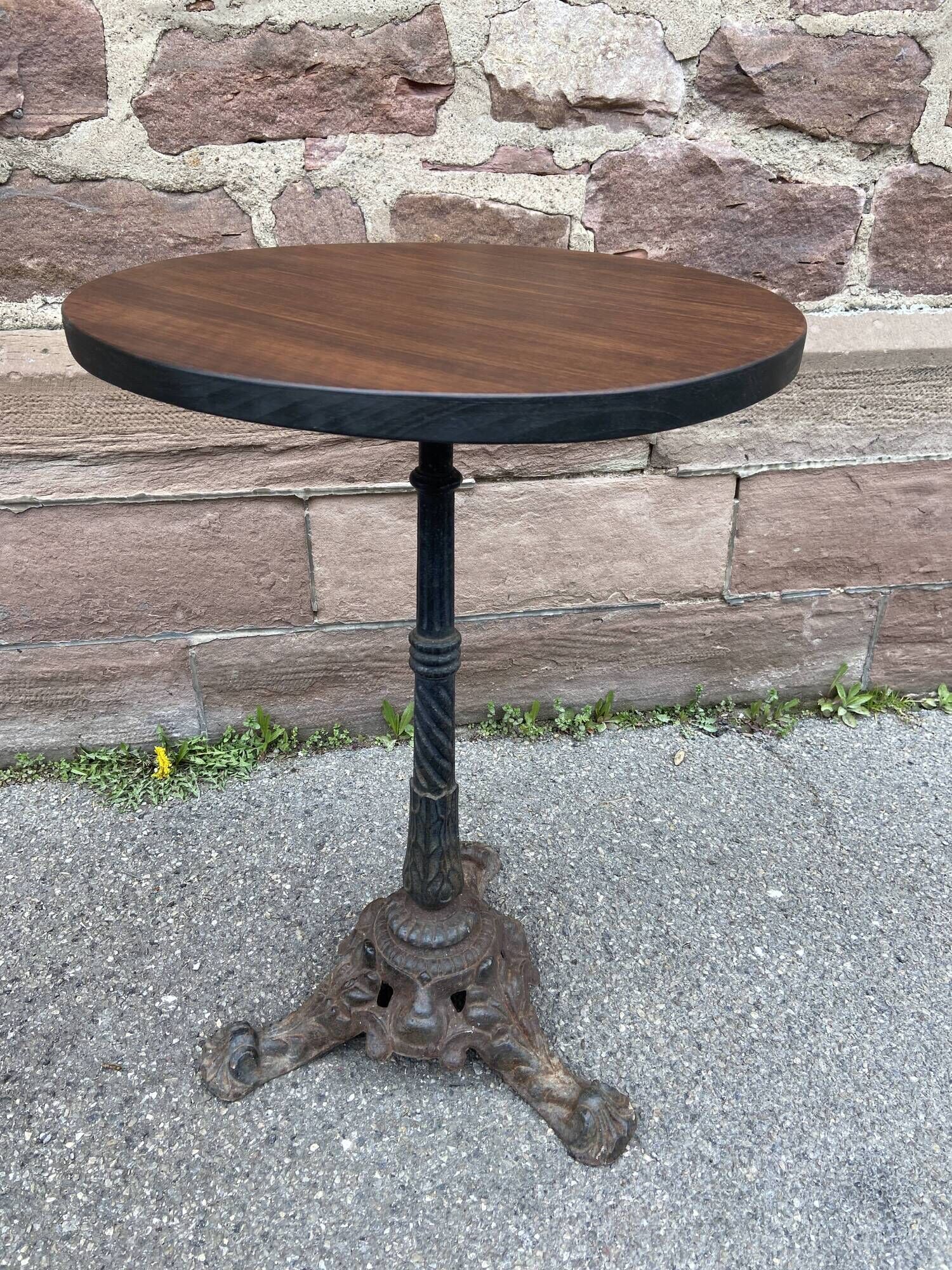 Metal terrace pedestal table garden bistro art deco paris, 60s