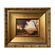 Italian school painting "Hilly landscape" signed + frame