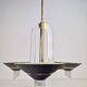 Vintage French Brass Acrylic Chandelier, 1970s