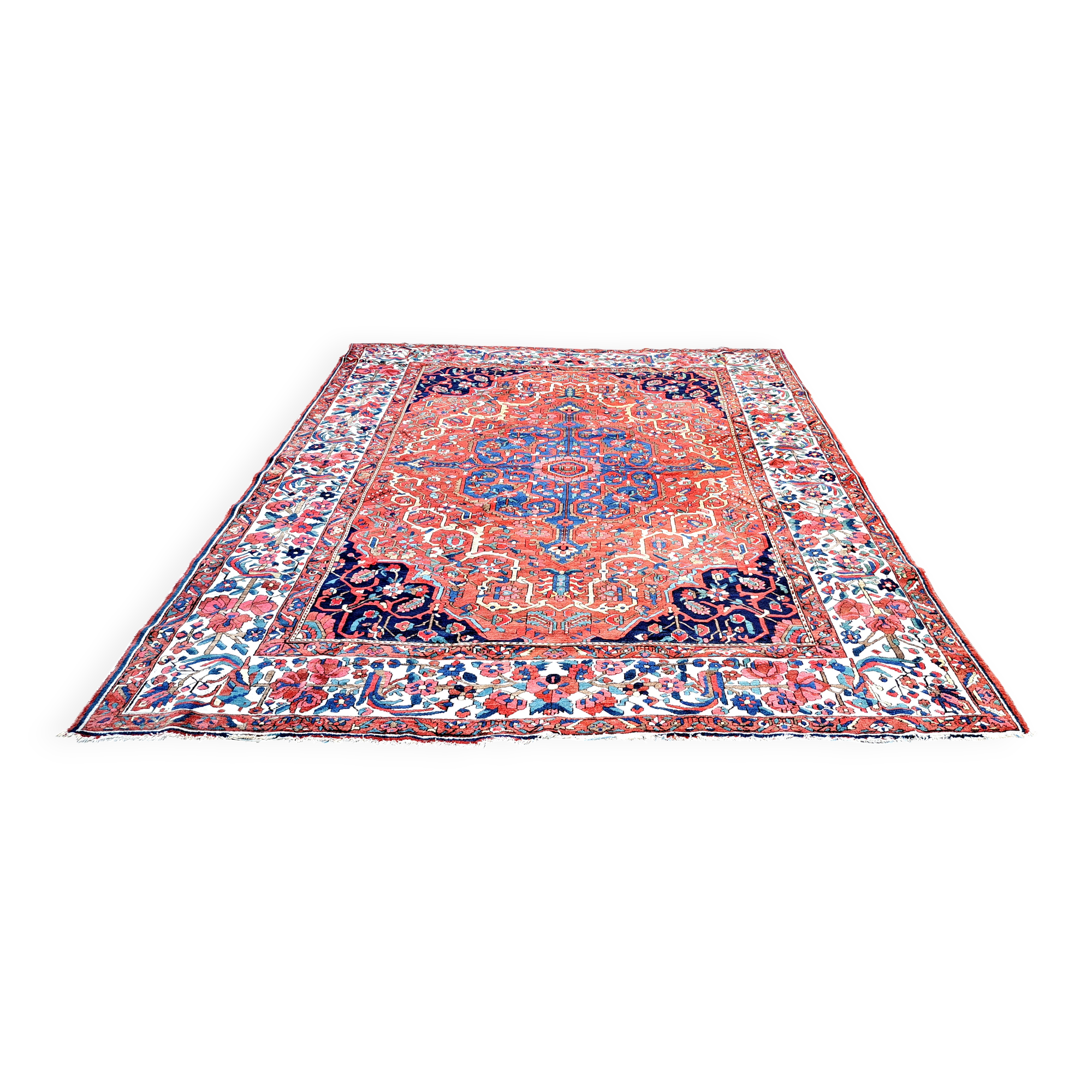 Ancient Persian carpet made of hand-woven wool. Very good condition.