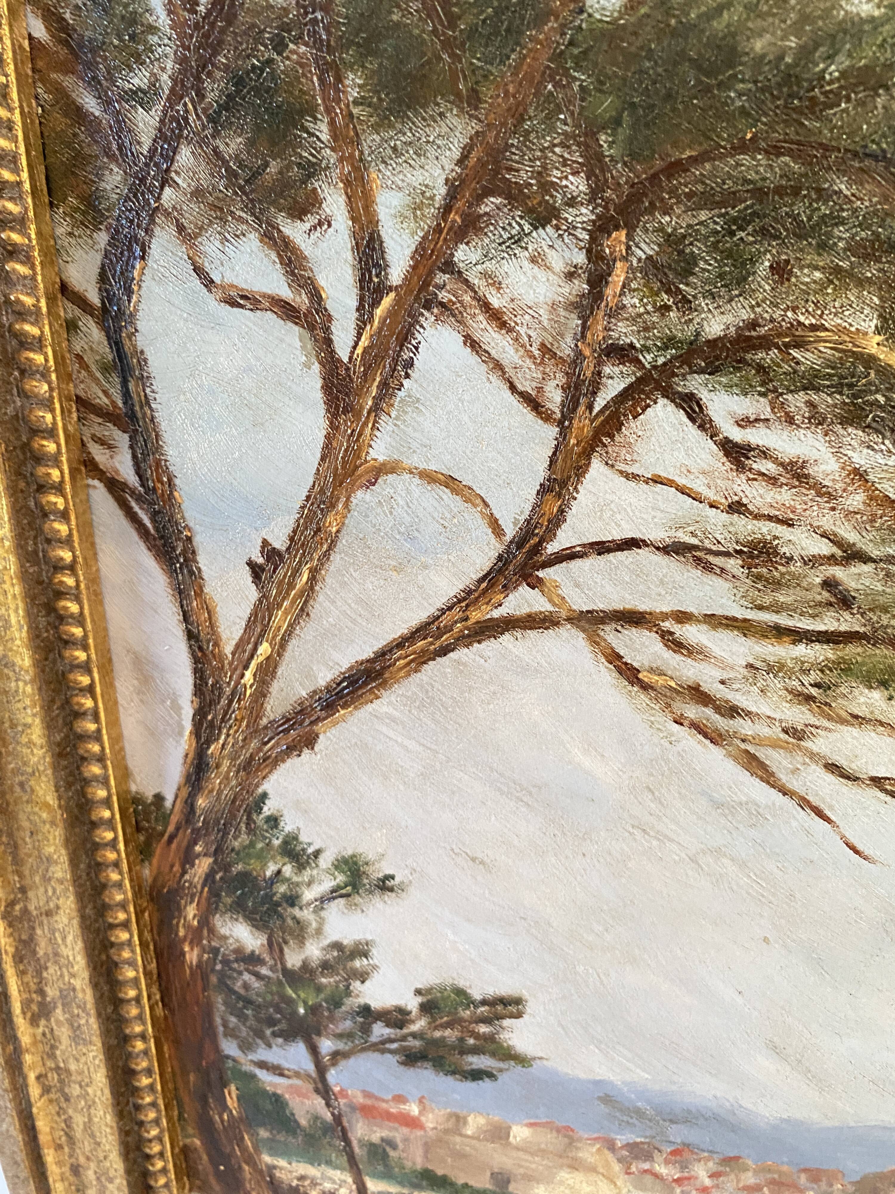 Tableau « Vue côte méditerranéenne", années 50
