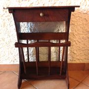 Magazine holder in varnished wood / vintage 60s