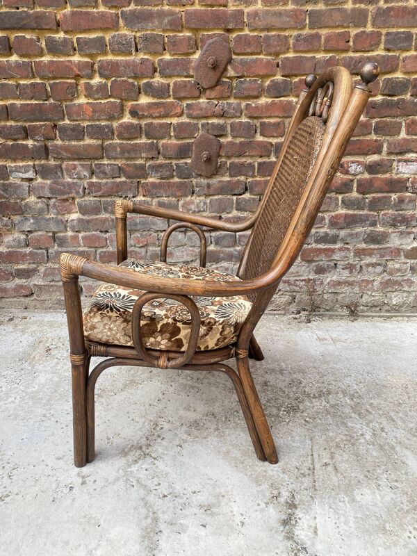 Fauteuil bambou et cannage adulte