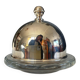 Silver-plated and glass bell-shaped butter dish from the 1970s.