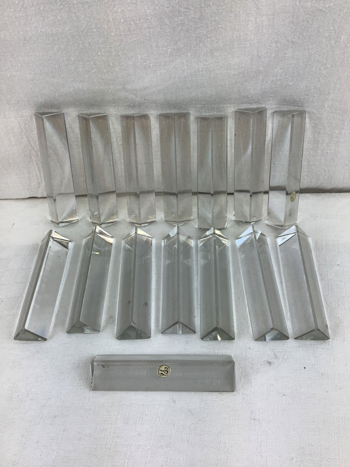 15 antique baccarat crystal knife holders