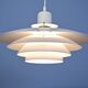 Danish hanging lamp in white with brass accent, 1980s