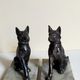 Pair of Art Deco bookends to signed wolf dogs