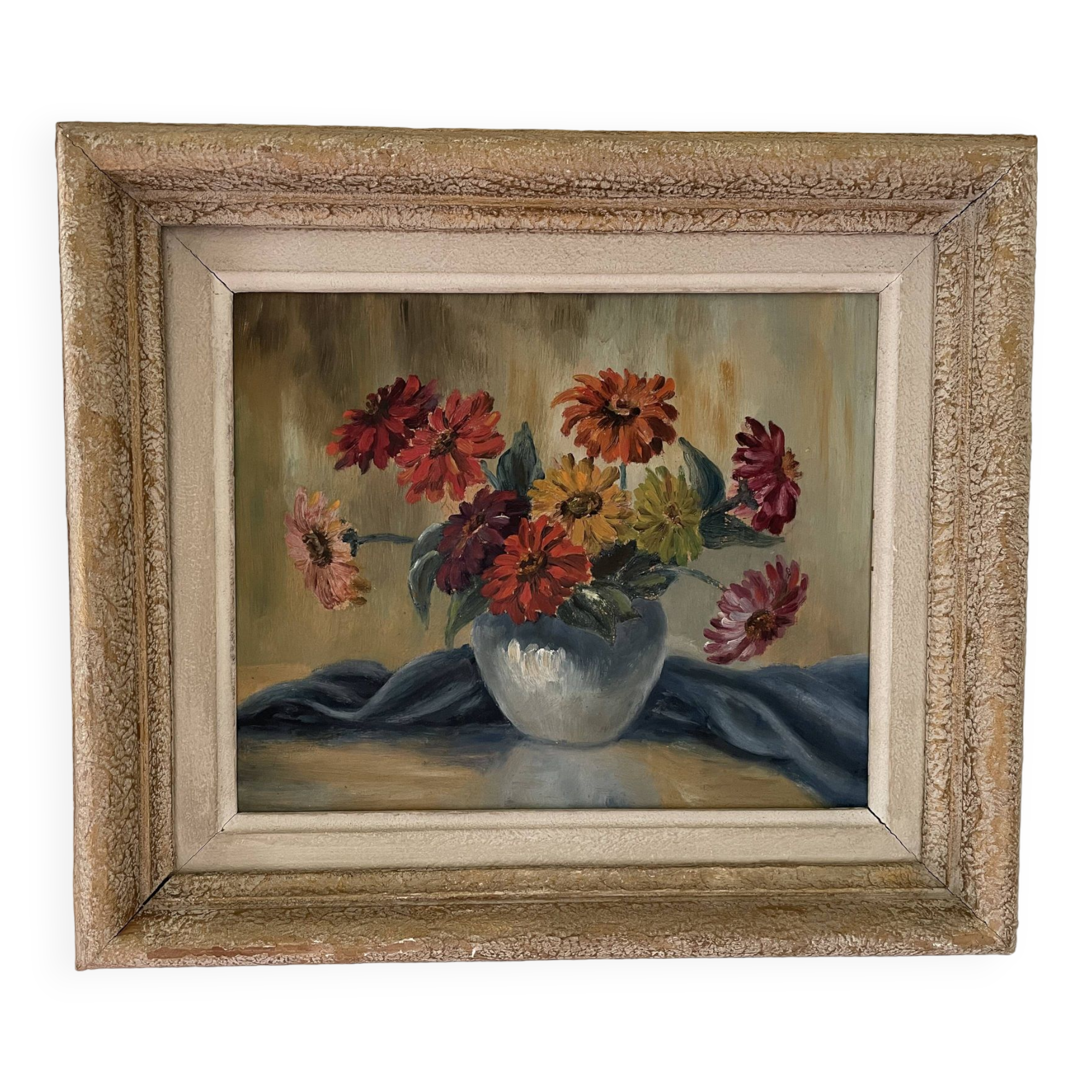 Old painting bouquet of flowers