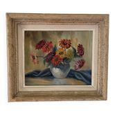 Tableau ancien bouquet de fleurs