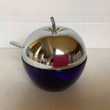 Sucrier confiturier en forme de pomme bleue