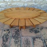 Vintage daisy shaped wooden coffee table