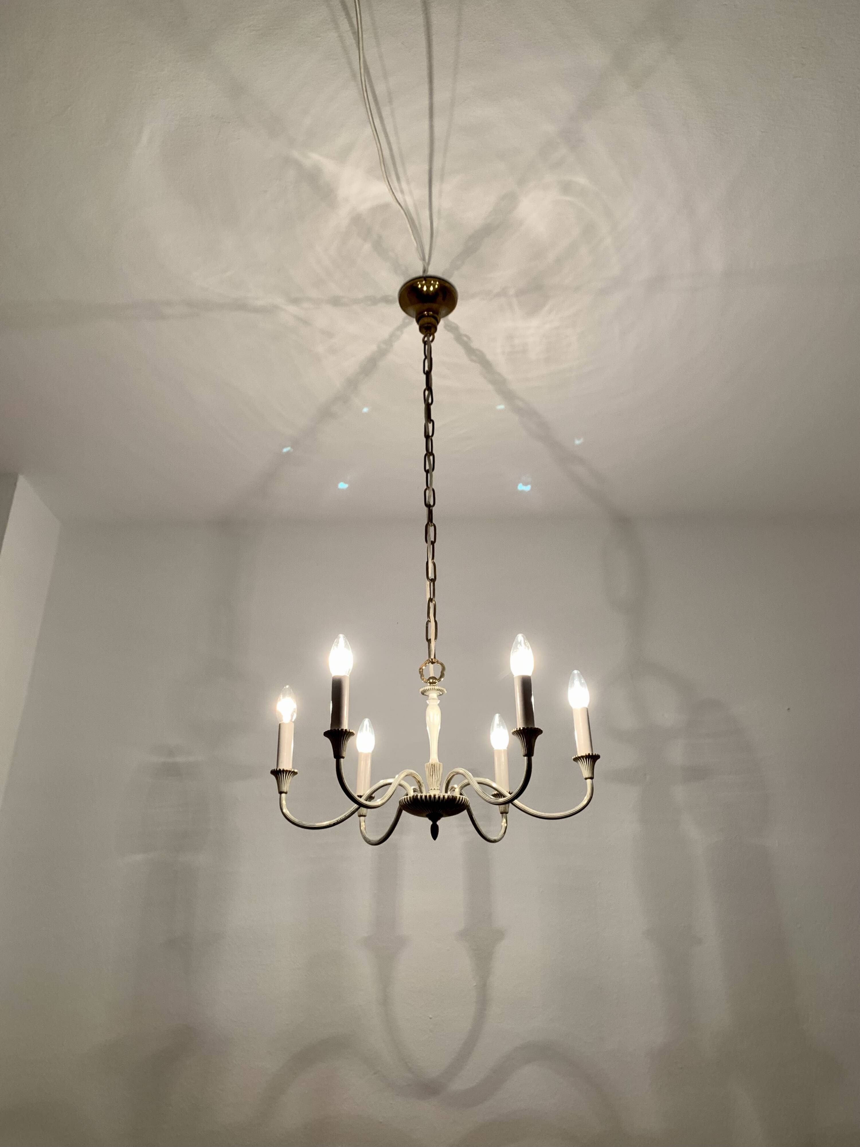 Brass Chandelier by Vereinigte Werkstätten München