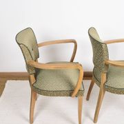Pair of upholstered bridge armchairs.
