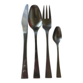 Vintage stainless steel cutlery set by Guy Degrenne, model Jet.