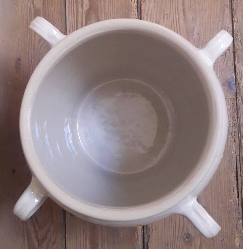 Grease pot salting pot H47cm in enamelled stoneware