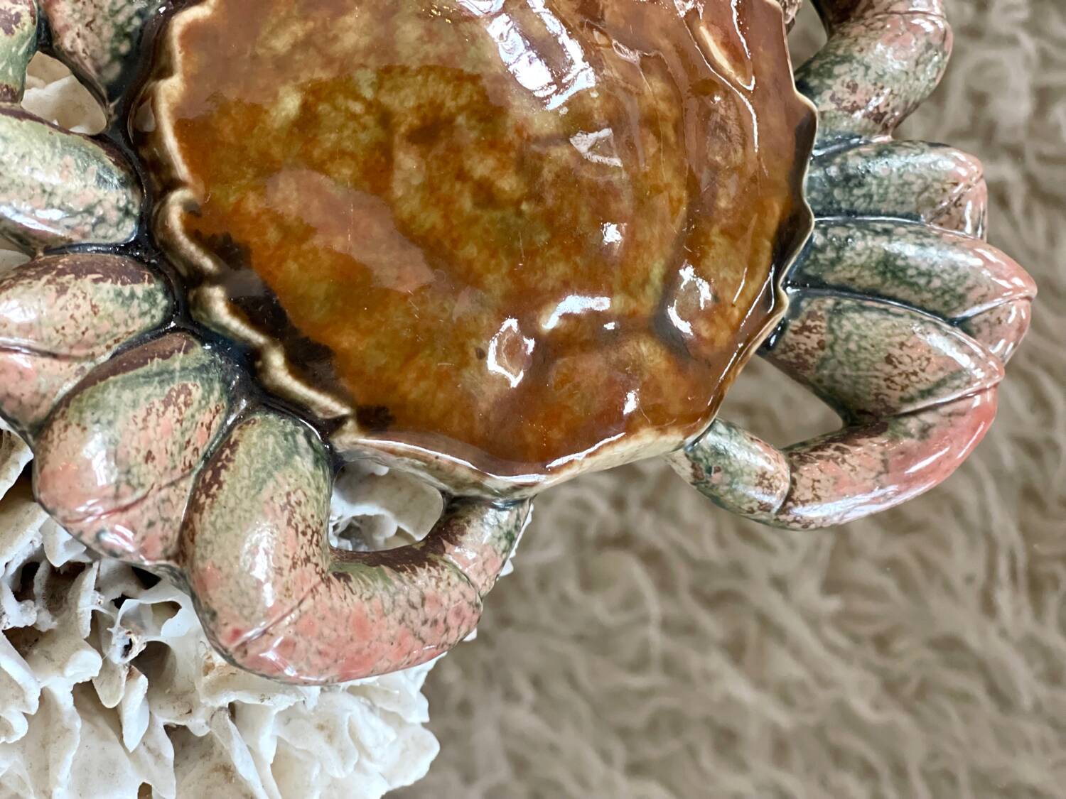 Glazed ceramic crab