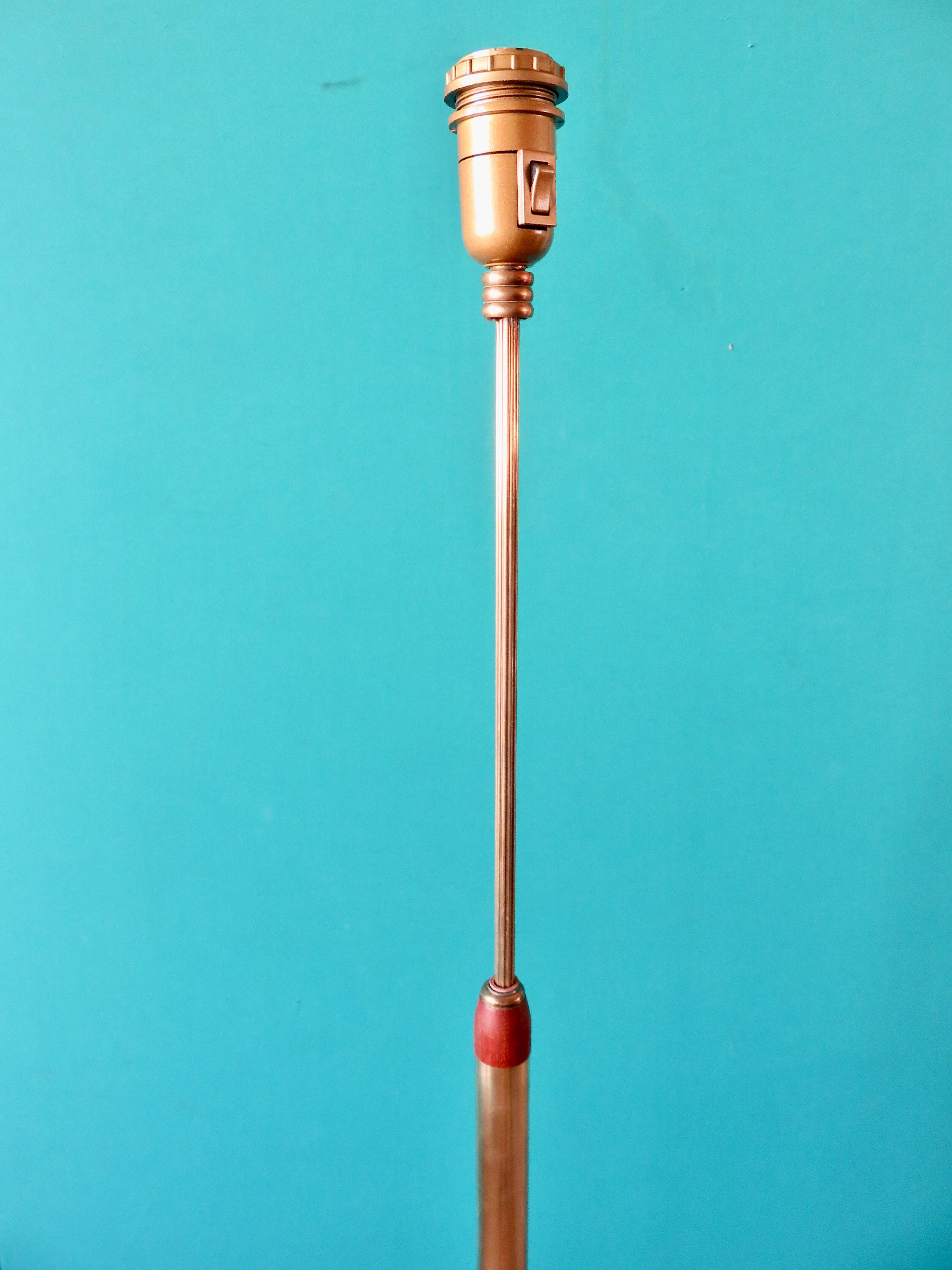 Lampadaire en laiton et teck, Danemark 1955