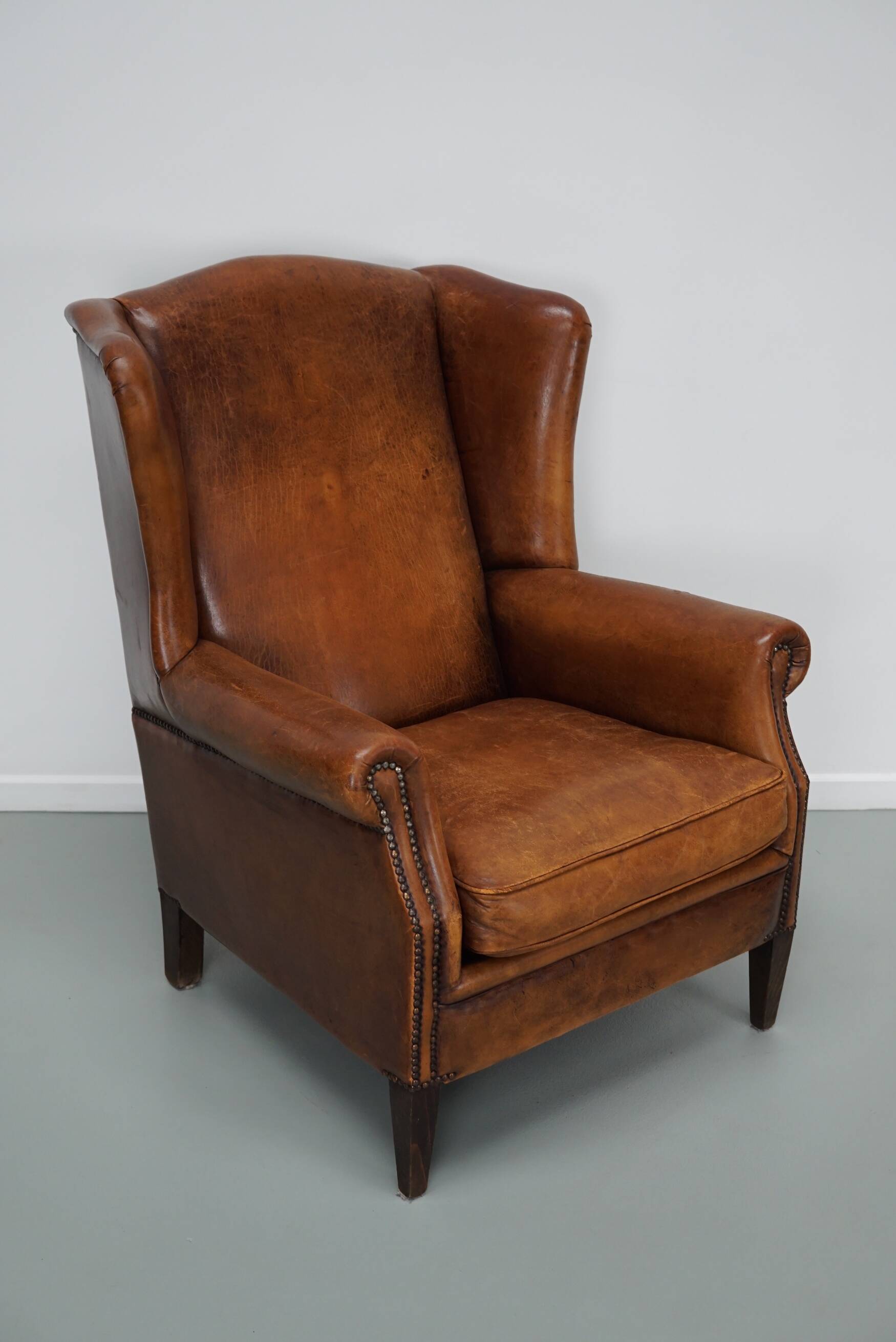 Vintage Dutch Cognac Colored Leather Vintage Dutch Cognac Colored Leather Club ChairClub Chair
