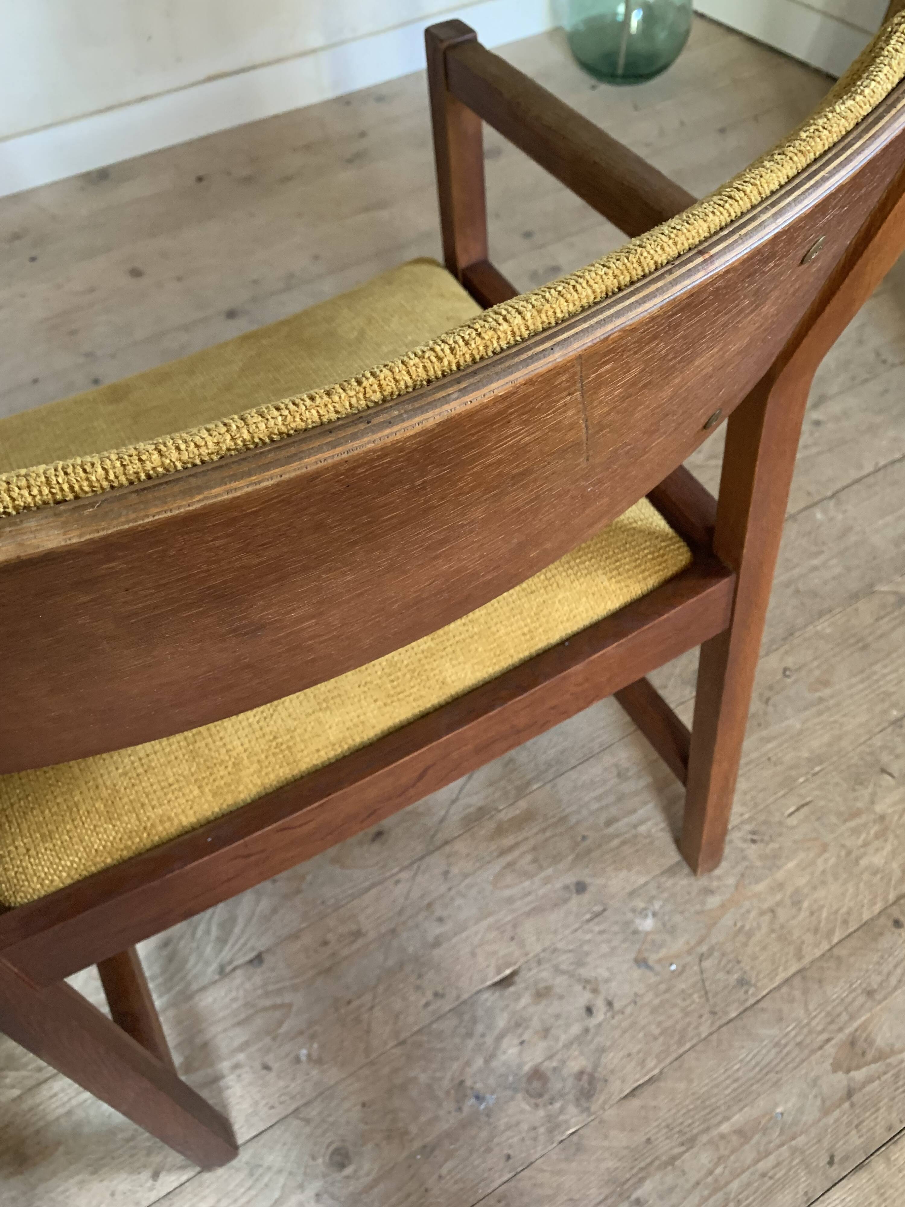 Vintage Danish armchair by Borge Mogensen in yellow velvet