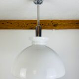 Bauhaus chrome and opaline pendant lamp