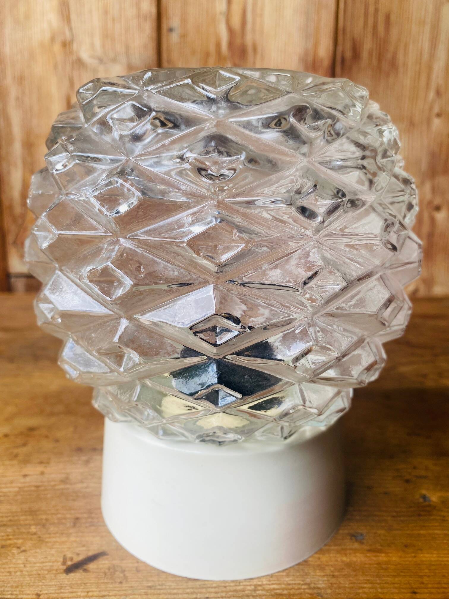 Molded glass wall light