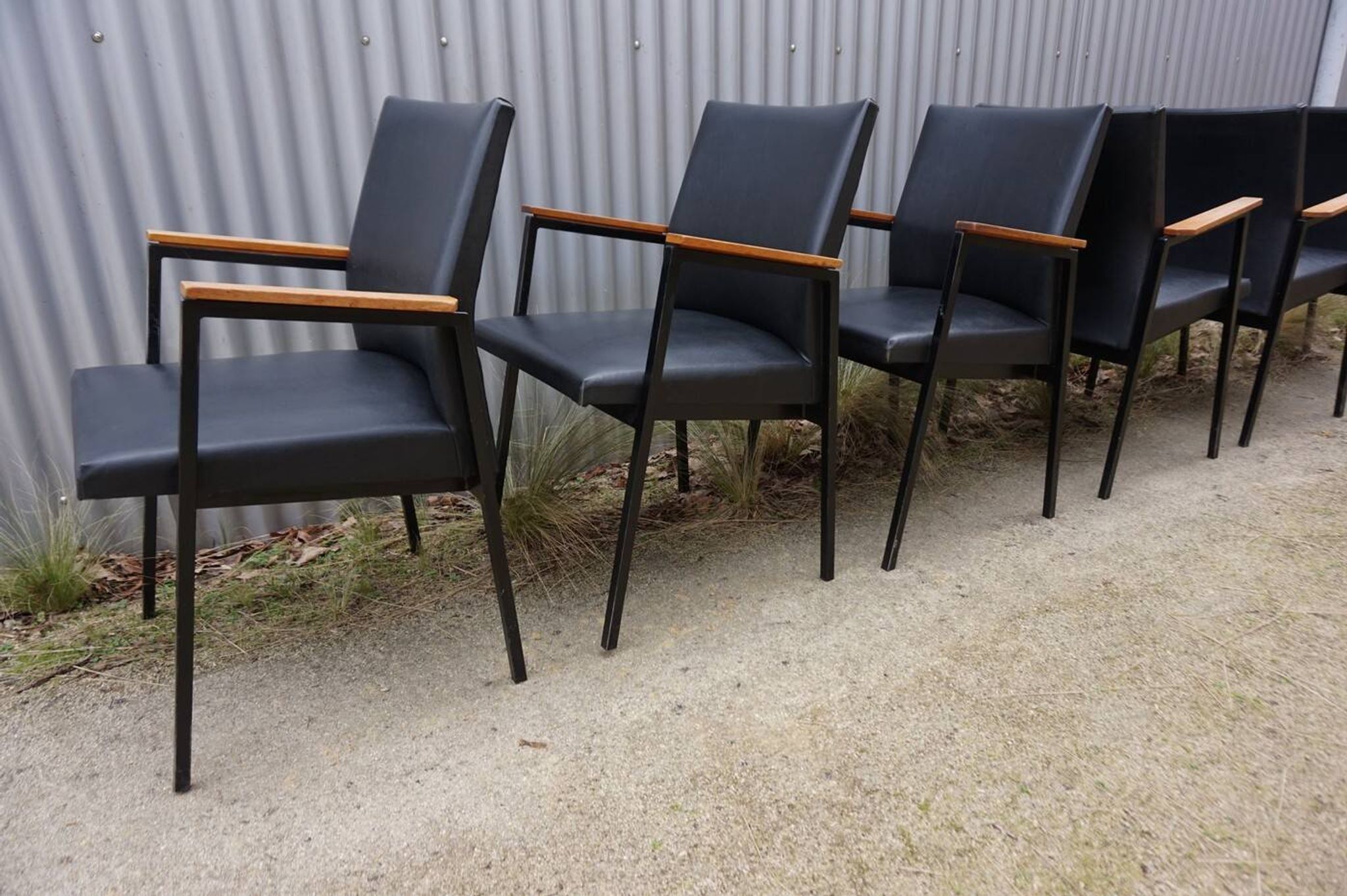 Fauteuils/chaises de conférence au design minimaliste industriel néerlandais du milieu du siècle