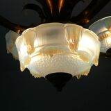 Ezan chandelier art deco opalescent glass
