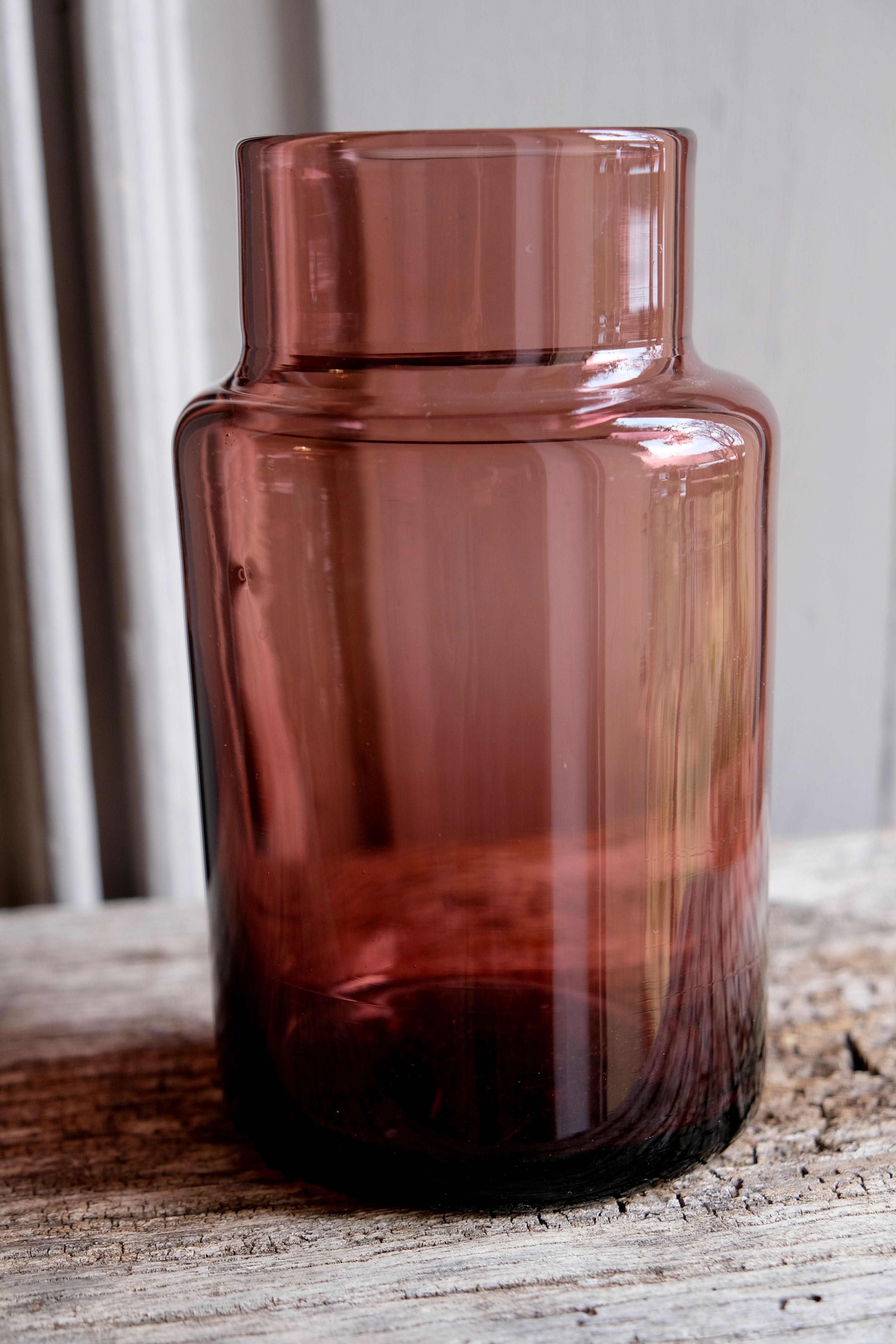 Set 5 vases in blown glass art glass ALLEX, Drôme