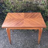 Vintage extendable wallet table in teak and beech.