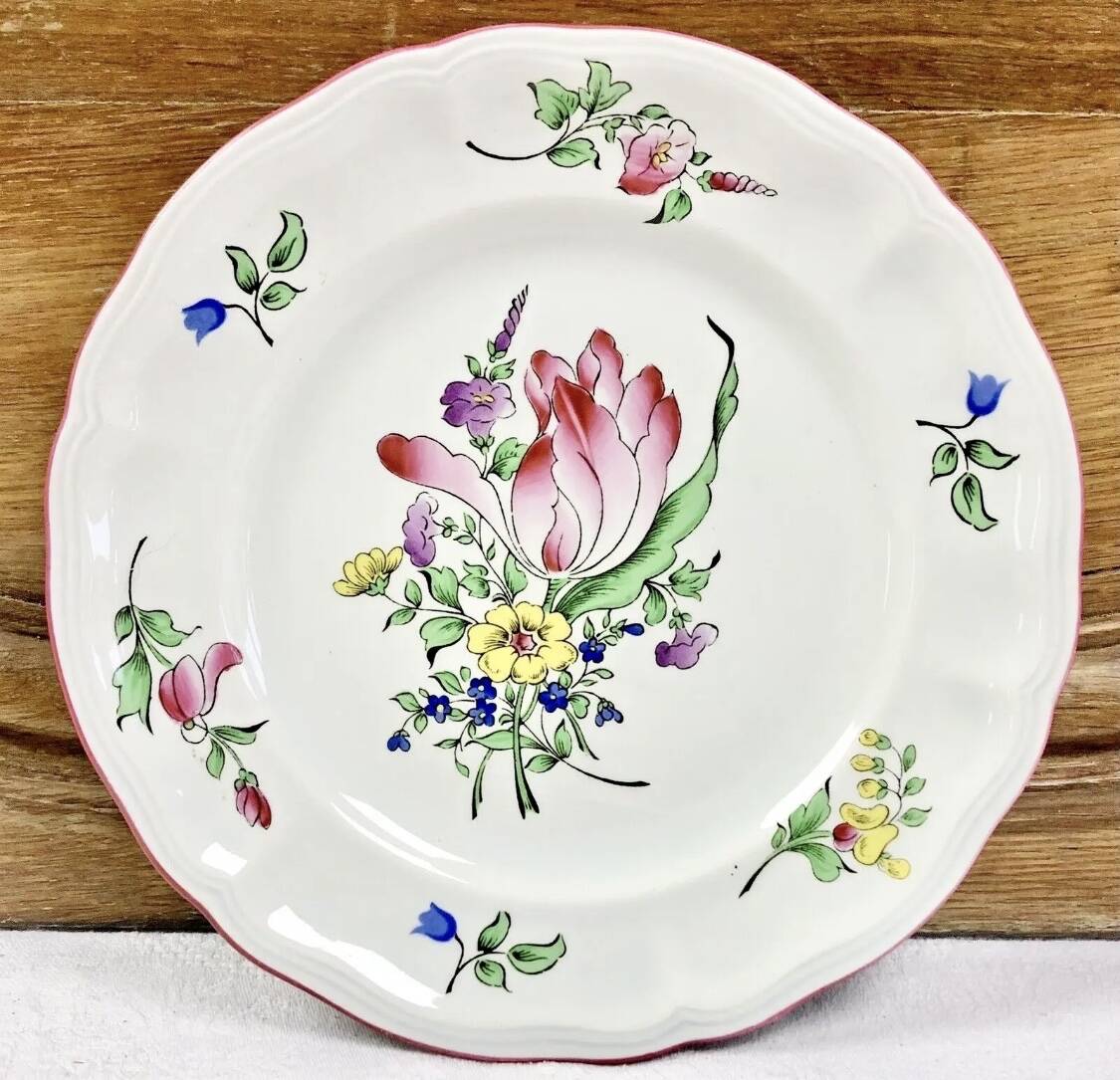 6 dessert plates 22.7 cm Lunéville street light model