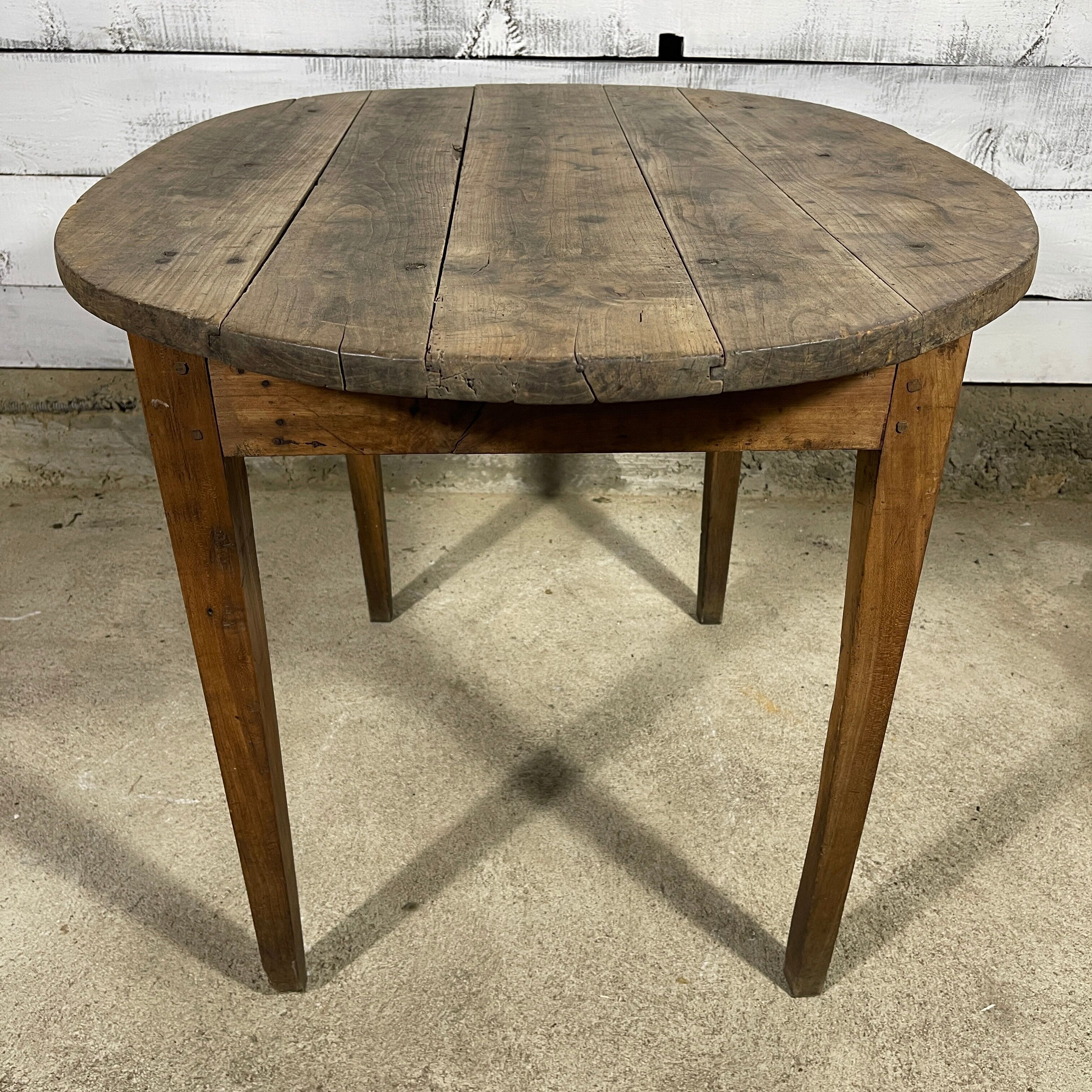 Oval old farmhouse table