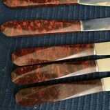 Set of 12 vintage red bakelite knives