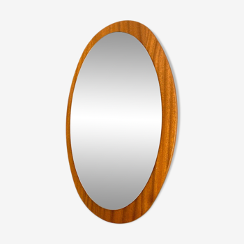 Teak oval mirror circa 1960